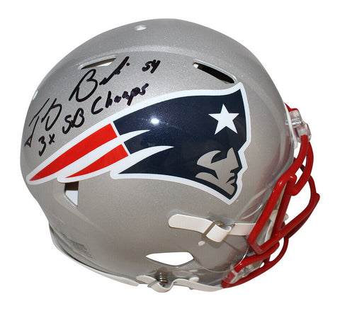 Tedy Bruschi Signed New England Patriots Authentic Helmet Insc Beckett 40853