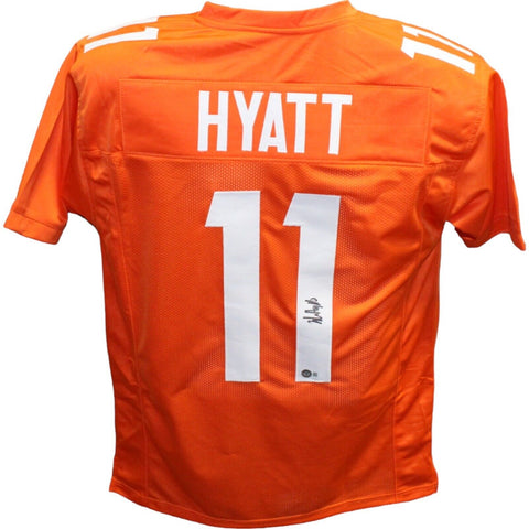 Jalin Hyatt Autographed/Signed College Style Orange Jersey Beckett 42788