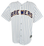 Christian Yelich Signed Brewers White Pinstripe Majestic Basball Jersey -JSA COA
