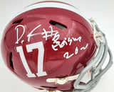 Devonta Smith Auto Alabama Crimson Tide Speed Mini Helmet "Heisman 2020" Beckett