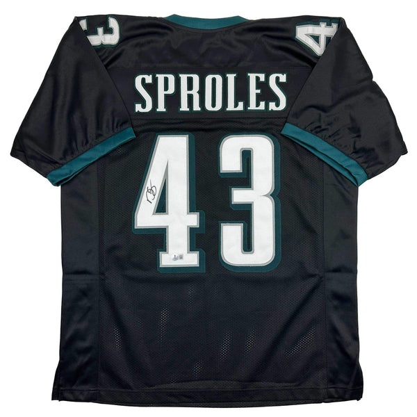 Autographed/Signed Darren Sproles Philadelphia Black Jersey Beckett BAS COA