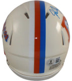 John Elway Autographed Denver Broncos Retro Mini Helmet Beckett Witness 55384