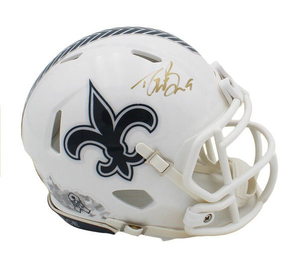 Drew Brees Signed New Orleans Saints Speed Salute to Service 3 NFL Mini Helmet