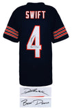 D'Andre Swift Signed Navy Custom Football Jersey w/Bear Down - (SCHWARTZ COA)