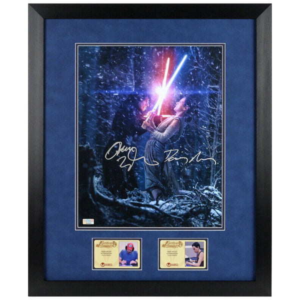 Daisy Ridley, Adam Driver Autographed Star Wars Force Awakens 11x14 Battle Photo