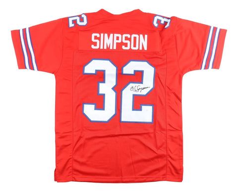 OJ Simpson Buffalo Signed Red Football Jersey JSA