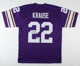 Paul Krause Signed Minnesota Vikings Jersey (Pro Player Hologram) 8xPro Bowl D.B
