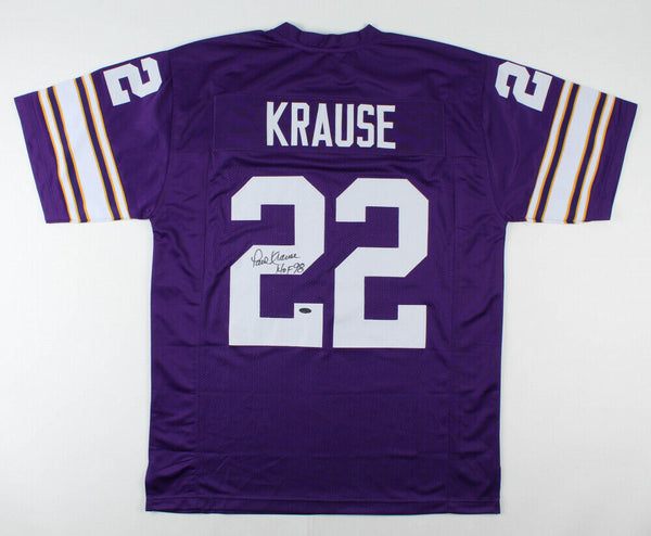 Paul Krause Signed Minnesota Vikings Jersey (Pro Player Hologram) 8xPro Bowl D.B