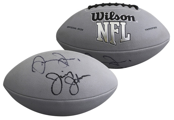 Cowboys Jerry Jones & Jimmy Johnson Signed Grey Wilson Nfl Football JSA #AN53987