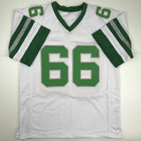 Autographed/Signed BILL BERGEY Philadelphia White Football Jersey JSA COA Auto