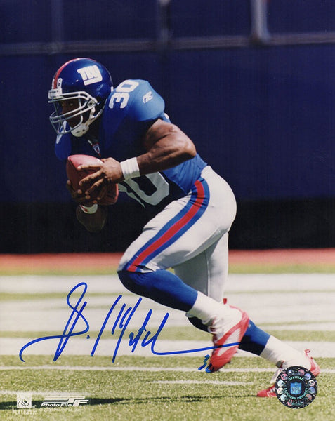 Brian Mitchell Signed Giants Blue Jersey Action 8x10 Photo - (SCHWARTZ COA)
