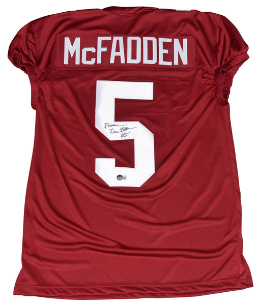 DARREN McFADDEN SIGNED ARKANSAS RAZORBACKS #5 GAME CUT JERSEY BECKETT