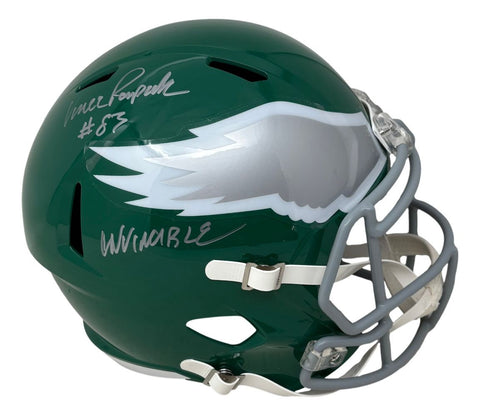 Vince Papale Signed Eagles FS Throwback Replica Speed Helmet Invincible BAS