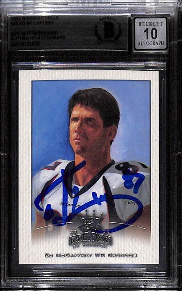 Ed Mcaffrey Signed 2002 Gridiron Kings Trading Card Grade 10 Beckett 43861