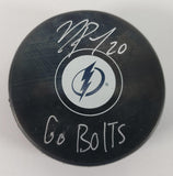 Nick Paul Signed Tampa Bay Lightning Hockey Puck (JSA COA) Veteran Left Wing