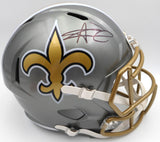 Alvin Kamara Autographed Flash Gold Full Size Helmet Saints Beckett QR #1W403127