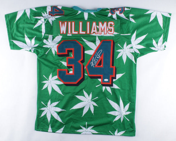 Ricky Williams Signed Miami Dolphins Weed Leaf Print Jersey (JSA COA)