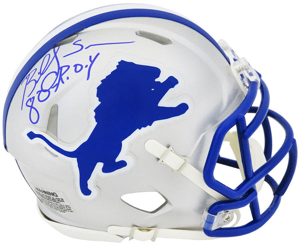 Billy Sims Signed Lions Throwback Riddell Speed Mini Helmet w/80 ROY - (SS COA)