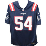 Tedy Bruschi Autographed/Signed Pro Style Blue Jersey 44676