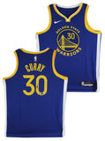 Warriors Stephen Curry Signed Blue Nike Icon Edition Swingman Jersey BAS