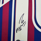 Autographed/Signed Sergio Kun Aguero FC Barcelona Blue Soccer Jersey BAS COA #2