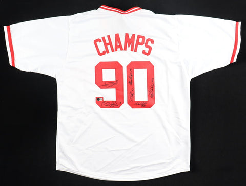 1990 World Series Champions" Reds Team-Signed Jersey by 6 with MVP Jose Rijo +5
