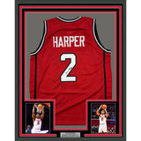 Framed Autographed/Signed Dylan Harper 35x39 Rutgers Red College Jersey JSA COA