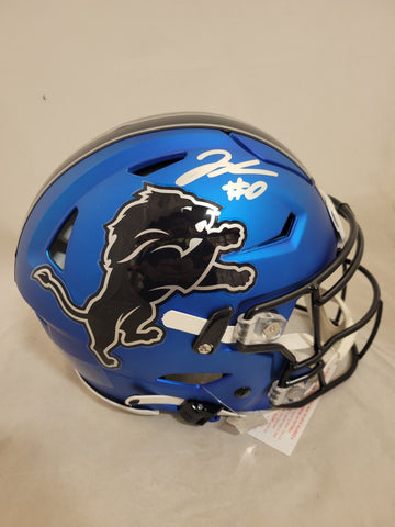 JAHMYR GIBBS SIGNED DETROIT LIONS F/S ALT SPEEDFLEX AUTHENTIC HELMET FANATICS QR