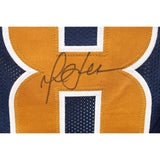 Marshall Faulk Autographed/Signed Pro Style Blue Jersey Beckett 43673