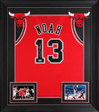 Joakim Noah Authentic Signed Red Pro Style Framed Jersey BAS Witnessed