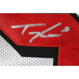 Trey Lance Autographed/Signed White Pro Style Jersey Beckett 45975