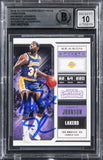 Magic Johnson Signed 2018 Contenders Draft Picks #43 Card Auto 10! BAS Slabbed