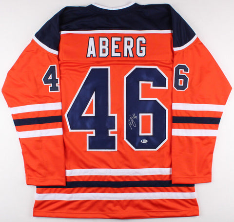 Pontus Aberg Signed Oilers Home Jersey (Beckett) Playing career 2012-present