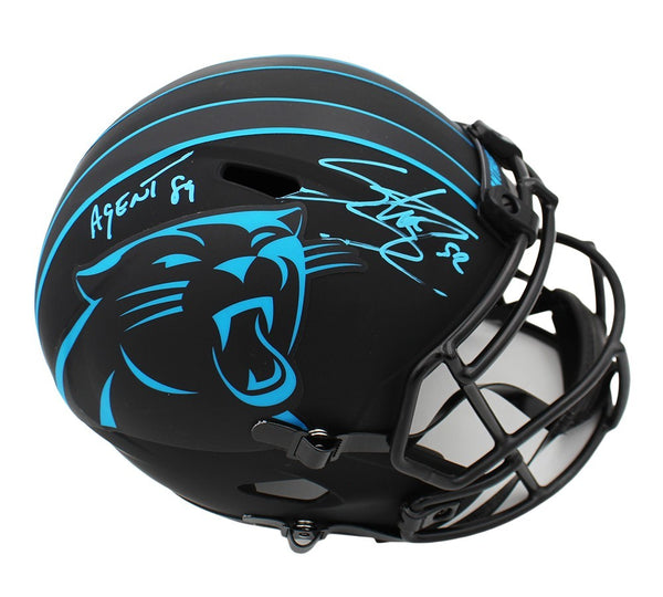 Steve Smith Sr Signed Panthers Speed Full Size Eclipse Helmet with Agent 89 Insc