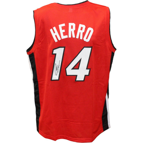 Tyler Herro Autographed/Signed Pro Style Red Jersey JSA 43522