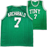 CELTICS NATE "TINY" ARCHIBALD AUTOGRAPHED GREEN JERSEY "HOF 91" JSA 215715