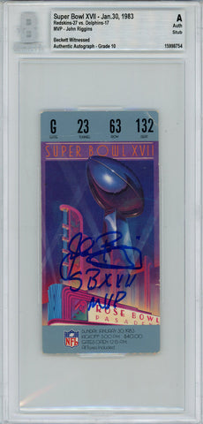 Larry Brown Autographed Super Bowl XXX Ticket Stub SB MVP BAS Slab 42977