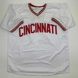 Autographed/Signed Jose Rijo 90 WS MVP Cincinnati White Jersey Beckett COA