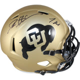 Travis Hunter Deion Sanders Signed Colorado Buffaloes F/S Helmet Beckett 51411