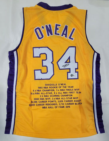 SHAQUILLE "SHAQ" O'NEAL SIGNED PRO STYLE "DIESEL" XL CUSTOM STAT JERSEY BECKETT