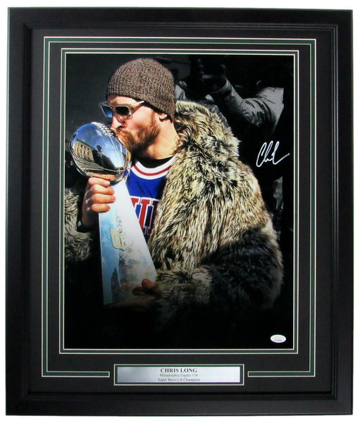 Chris Long Philadelphia Eagles Signed/Autographed 16x20 Photo Framed JSA 157829