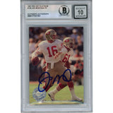 Joe Montana Autographed 1991 NFL Pro Set Platinum #19 Trading Card Beckett 49933