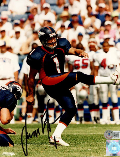 Jason Elam Autographed/Signed Denver Broncos 8x10 Photo Beckett 50533