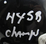 Rocky Bleier Signed/Inscr Black Mini Helmet Steelers Beckett Witness 200072