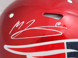 Mac Jones Signed Patriots Flash Red Full Size Authentic Speed Helmet Beckett Wit