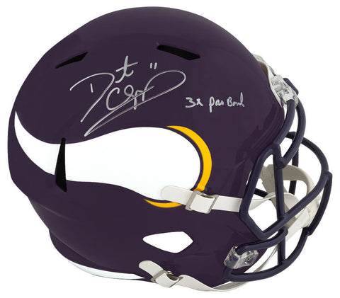Daunte Culpepper Signed Vikings T/B Riddell F/S Rep Helmet w/3x Pro Bowl -SS COA