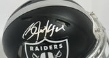 Bo Jackson Autographed Raiders Blaze Mini Helmet - Beckett W Hologram *Black