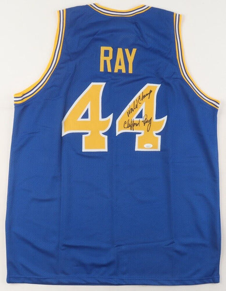 Clifford Ray Signed Golden State Warriors Jersey Inscribed World Champ (JSA COA)