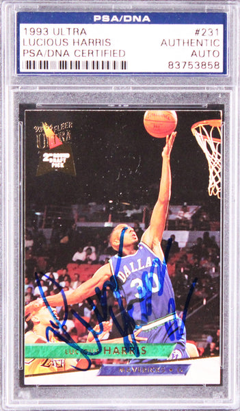 Mavericks Lucious Harris Authentic Signed 1993 Ultra #231 Rookie Card PSA Slab