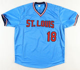 Andy Van Slyke Signed St. Louis Cardinals Throwback Jersey (JSA COA) 3xAll-Star